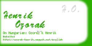 henrik ozorak business card